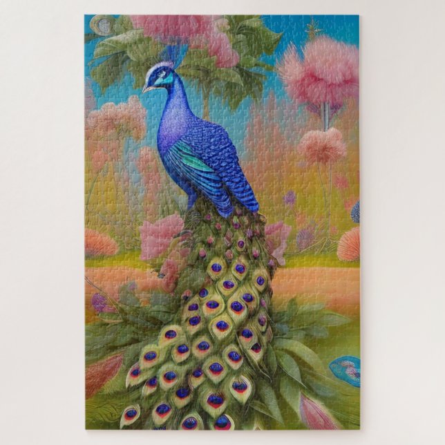 Peacock in the Garden Jigsaw Puzzle (Vertical)