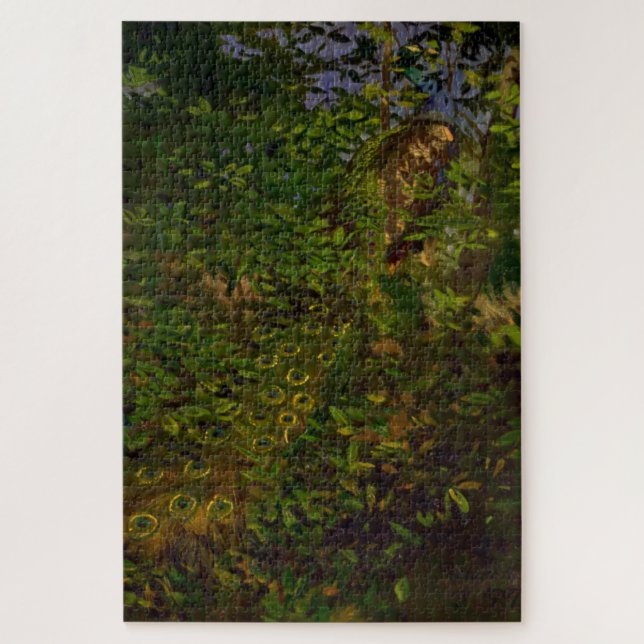 Peacock in the Woods (by Abbott Henderson Thayer) Jigsaw Puzzle (Vertical)