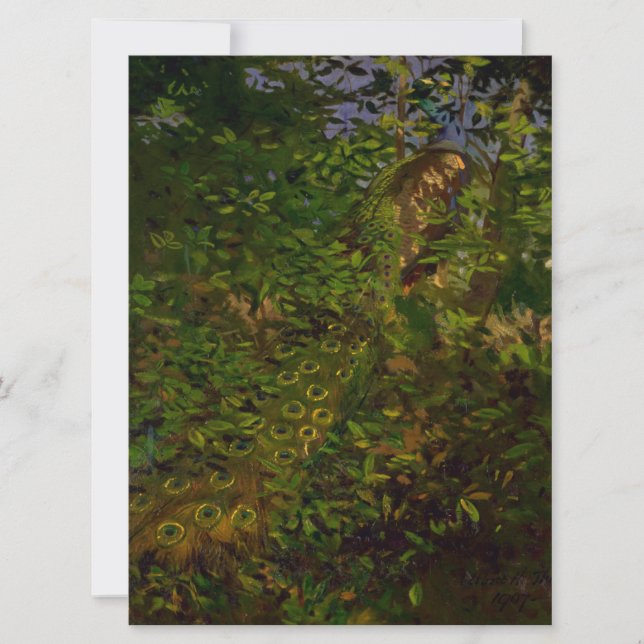 Peacock in the Woods Card (Front)