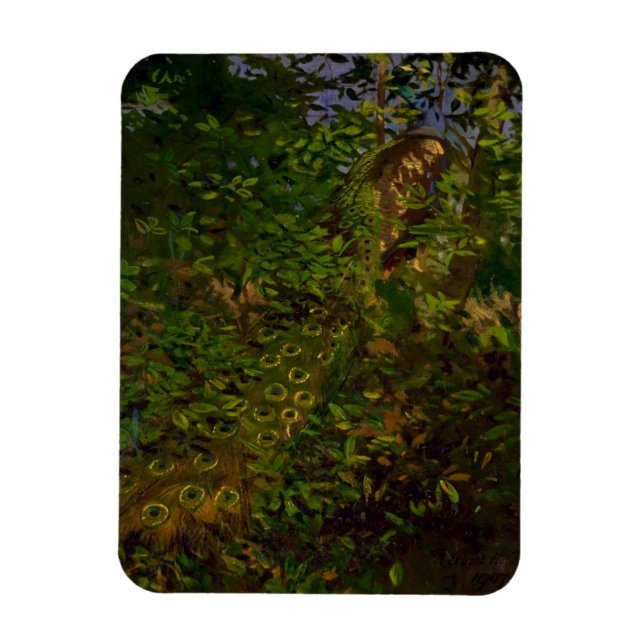 Peacock in the Woods Magnet (Vertical)