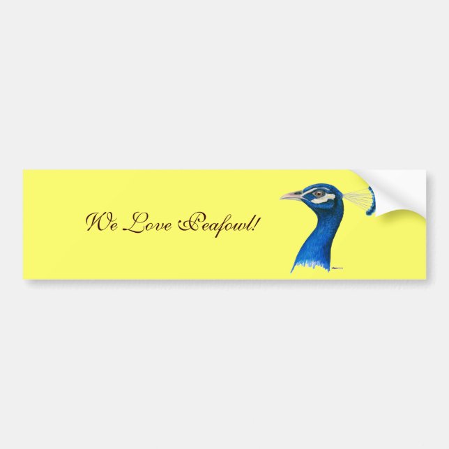 Peacock:  Indian Blue Bumper Sticker (Front)