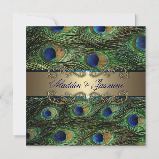 Peacock Indian Wedding Invitation (Front)