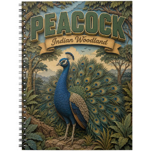 Peacock Indian Woodland POPCUT Notebook