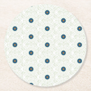 peacock inspiration round paper coaster