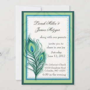 Peacock inspired Wedding Invitation