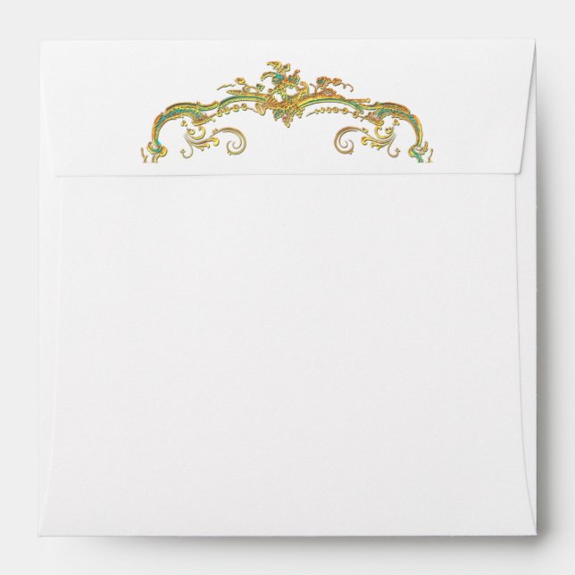 Peacock Invitation Co-ordinate Envelope (Back (Top Flap))