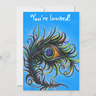 Peacock Invition w/ Words Invitation