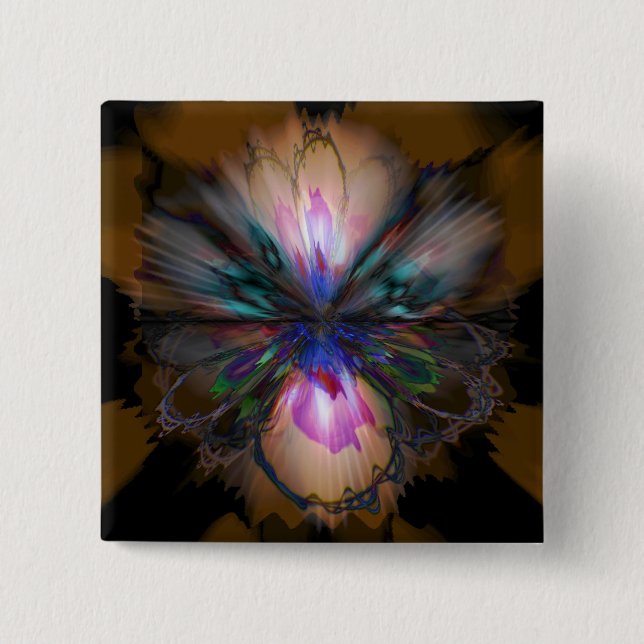 Peacock Iris 15 Cm Square Badge (Front)