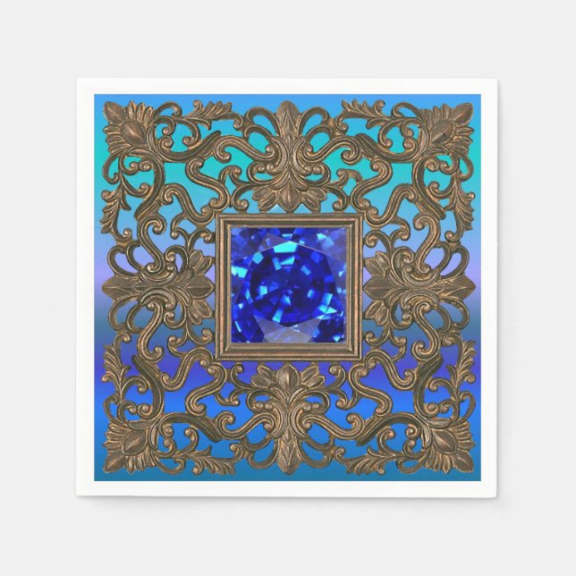 Peacock Jewel Napkin (Front)