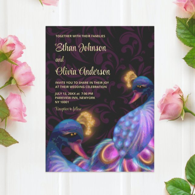 Peacock Jewel Tones Wedding Floral Moody purple (Creator Uploaded)