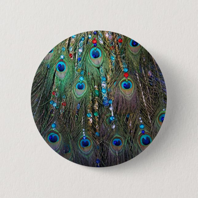 Peacock Jewelery 6 Cm Round Badge (Front)