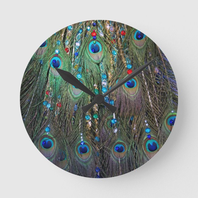 Peacock Jewelery Round Clock (Front)