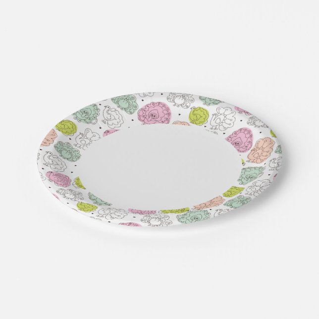 peacock kids wallpaper vintage paper plate (Angled)
