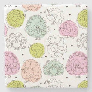 peacock kids wallpaper vintage stone coaster