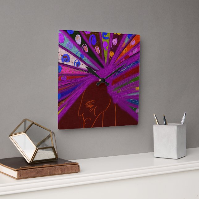 Peacock King Square Wall Clock (Office)