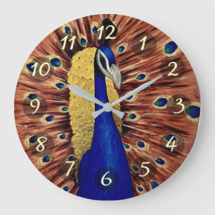 Peacock Large Clock