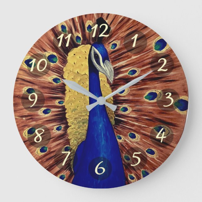 Peacock Large Clock (Front)