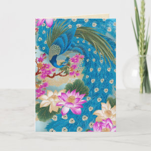Peacock Lotus Card