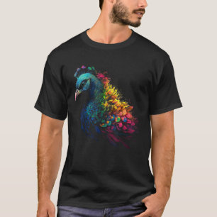 Peacock Lover Artwork Animal Motif Peacock 2 T-Shirt