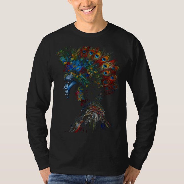 Peacock Lover Artwork Animal Motif Peacock T-Shirt (Front)