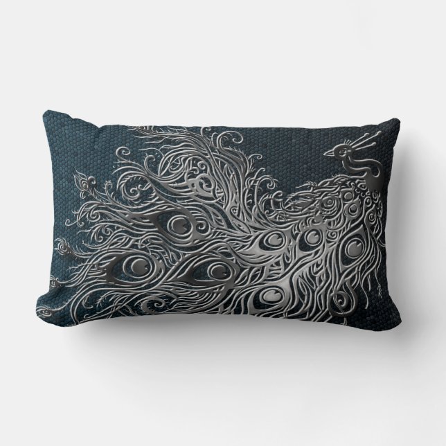 Peacock Lumbar Cushion (Front)