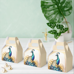Peacock luxurious bird country garden wedding favour box