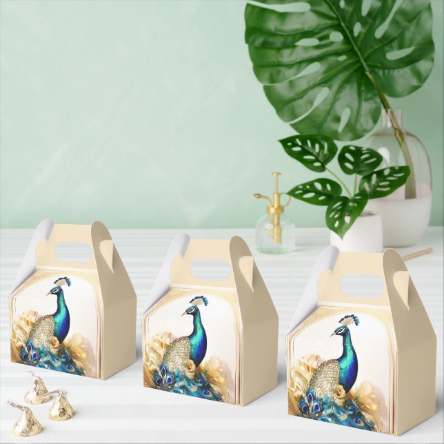 Peacock luxurious bird country garden wedding favour box (Multiple)
