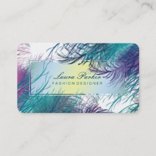 Peacock Makeup Artist Hair Stylist Tree branch Bus Business Card