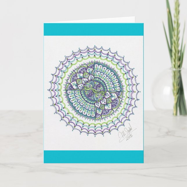 Peacock Mandala Card (Front)