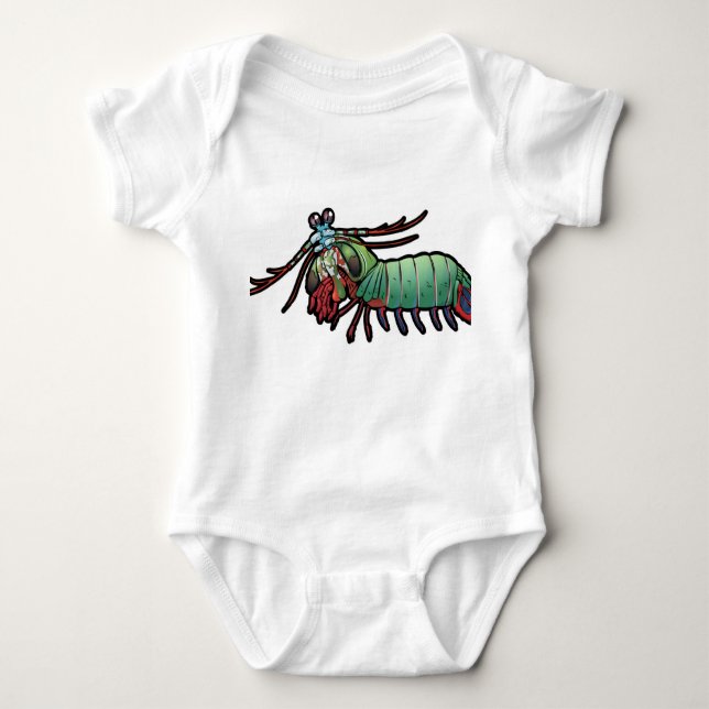 Peacock Mantis Shrimp Baby Bodysuit (Front)