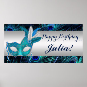 Peacock Masquerade Party Poster