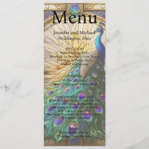 Peacock Maximalist Fancy Luxury Wedding Menu