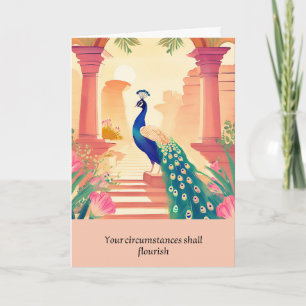 peacock message happy birthday card