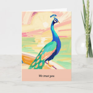 peacock message happy birthday card