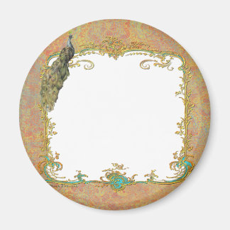 Peacock n Paisley Ornate Art Print Magnet