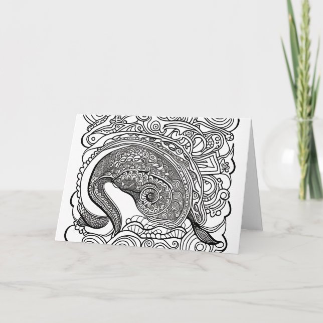 Peacock Note Card (Front)