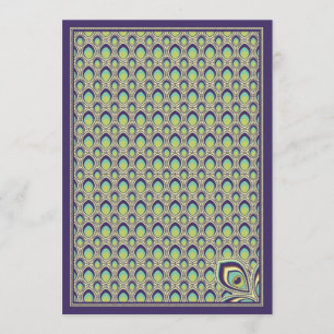 Peacock Nouveau Invitation (Purple)