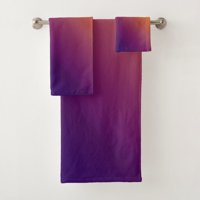 Peacock Ombre Orange Bath Towel Set (Insitu)
