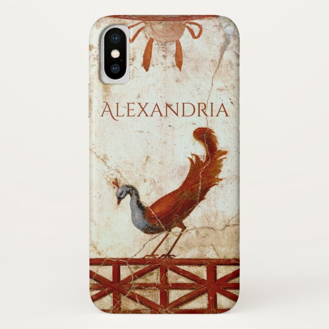 Peacock on Fresco Ancient Roman Antique Painting Case-Mate iPhone Case (Back)