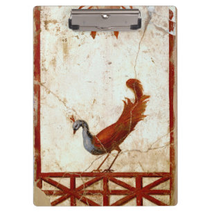 Peacock on Fresco Ancient Roman Antique Painting Clipboard
