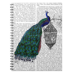 Peacock On Lamp Spiral Notebook