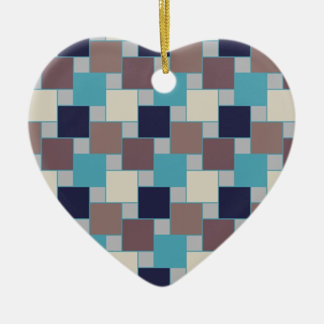 Peacock on the Beach Ceramic Tree Decoration (Front)