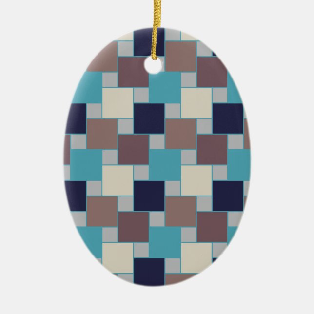 Peacock on the Beach Ceramic Tree Decoration (Front)