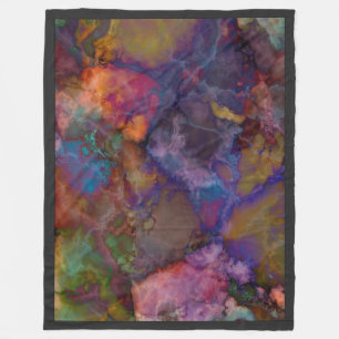 Peacock Ore Chalcopyrite Colourful Marble Pattern Fleece Blanket