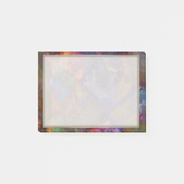 Peacock Ore Chalcopyrite Colourful Marble Pattern Post-it Notes (Front)