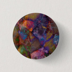 Peacock Ore Chalcopyrite Marble 3 Cm Round Badge