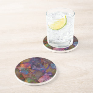 Peacock Ore Chalcopyrite Marble Coaster