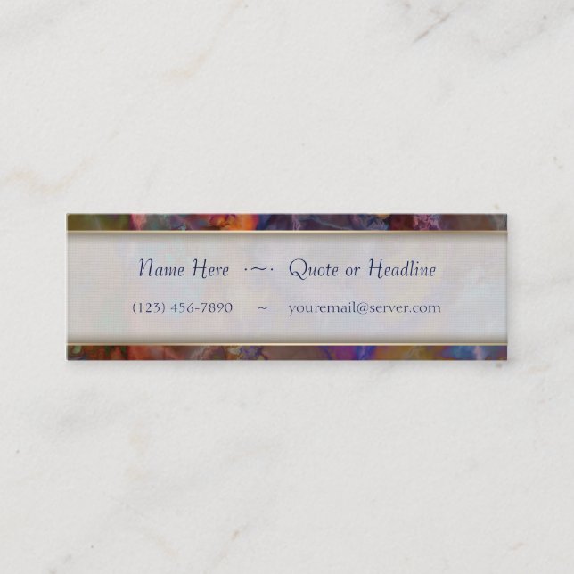 Peacock Ore Chalcopyrite Marble Mini Business Card (Front)
