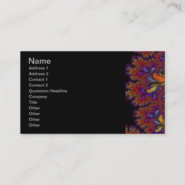 Peacock Ore LG Business Card (Front)