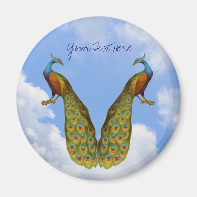 Peacock Pair Animal Magnet (Front)